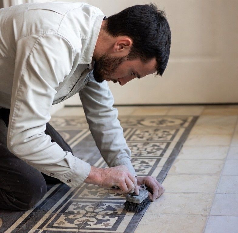 restoring vintage patterned floor tiles